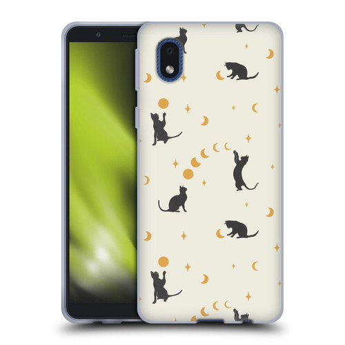 Episodic Drawing Pattern Cat And Moon Soft Gel Case for Samsung Galaxy A01 Core (2020)