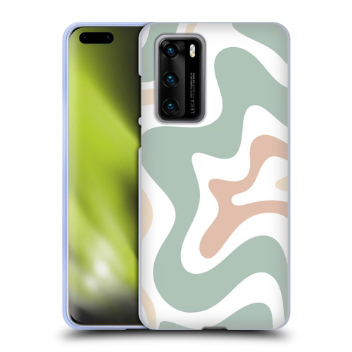 Kierkegaard Design Studio Retro Abstract Patterns Celadon Sage Swirl Soft Gel Case for Huawei P40 5G