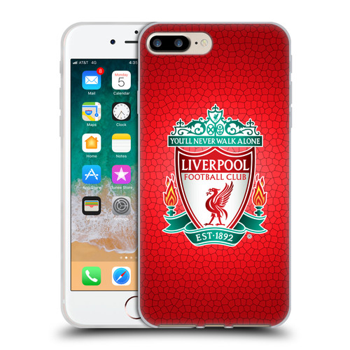 Liverpool Football Club Crest 2 Red Pixel 1 Soft Gel Case for Apple iPhone 7 Plus / iPhone 8 Plus