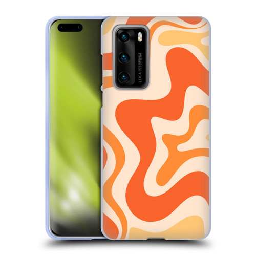 Kierkegaard Design Studio Retro Abstract Patterns Tangerine Orange Tone Soft Gel Case for Huawei P40 5G