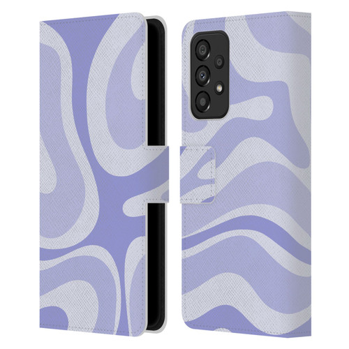 Kierkegaard Design Studio Art Modern Liquid Swirl Purple Leather Book Wallet Case Cover For Samsung Galaxy A33 5G (2022)