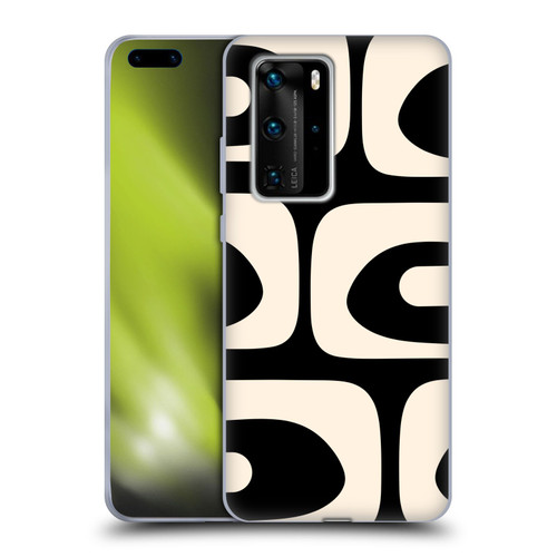 Kierkegaard Design Studio Retro Abstract Patterns Modern Piquet Black Cream Soft Gel Case for Huawei P40 Pro / P40 Pro Plus 5G