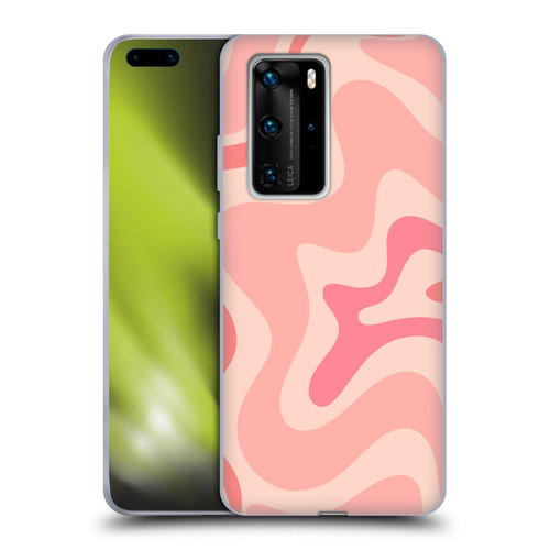 Kierkegaard Design Studio Retro Abstract Patterns Soft Pink Liquid Swirl Soft Gel Case for Huawei P40 Pro / P40 Pro Plus 5G