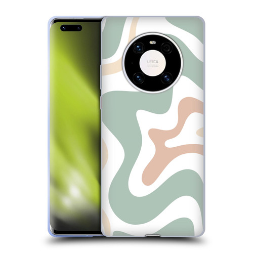 Kierkegaard Design Studio Retro Abstract Patterns Celadon Sage Swirl Soft Gel Case for Huawei Mate 40 Pro 5G