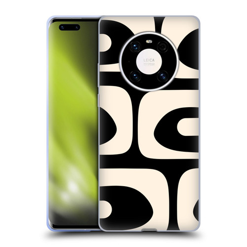 Kierkegaard Design Studio Retro Abstract Patterns Modern Piquet Black Cream Soft Gel Case for Huawei Mate 40 Pro 5G