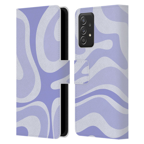 Kierkegaard Design Studio Art Modern Liquid Swirl Purple Leather Book Wallet Case Cover For Samsung Galaxy A52 / A52s / 5G (2021)