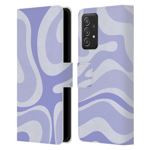 Kierkegaard Design Studio Art Modern Liquid Swirl Purple Leather Book Wallet Case Cover For Samsung Galaxy A53 5G (2022)