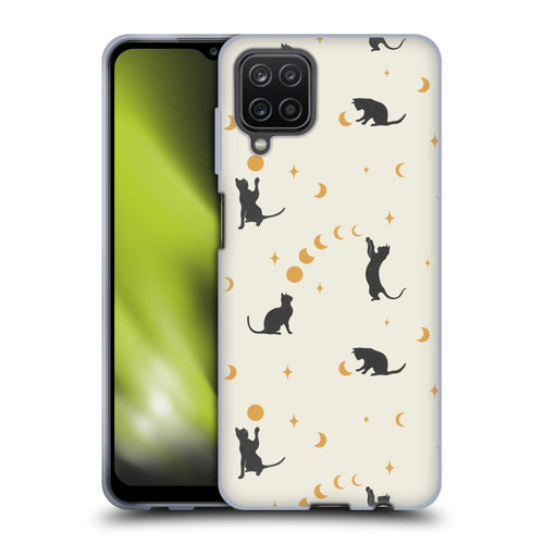 Episodic Drawing Pattern Cat And Moon Soft Gel Case for Samsung Galaxy A12 (2020)