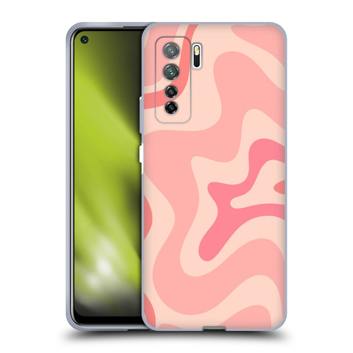 Kierkegaard Design Studio Retro Abstract Patterns Soft Pink Liquid Swirl Soft Gel Case for Huawei Nova 7 SE/P40 Lite 5G