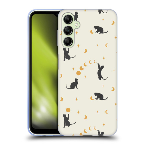 Episodic Drawing Pattern Cat And Moon Soft Gel Case for Samsung Galaxy A14 5G