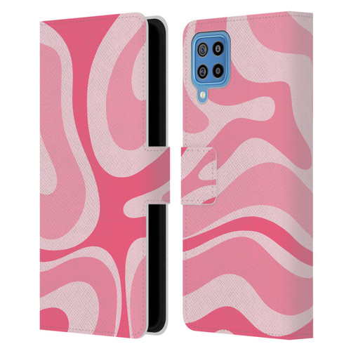 Kierkegaard Design Studio Art Modern Liquid Swirl Candy Pink Leather Book Wallet Case Cover For Samsung Galaxy F22 (2021)