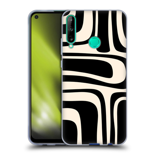 Kierkegaard Design Studio Retro Abstract Patterns Palm Springs Black Cream Soft Gel Case for Huawei P40 lite E