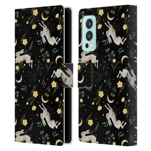 Episodic Drawing Pattern Bunny Night Leather Book Wallet Case Cover For OnePlus Nord 2 5G