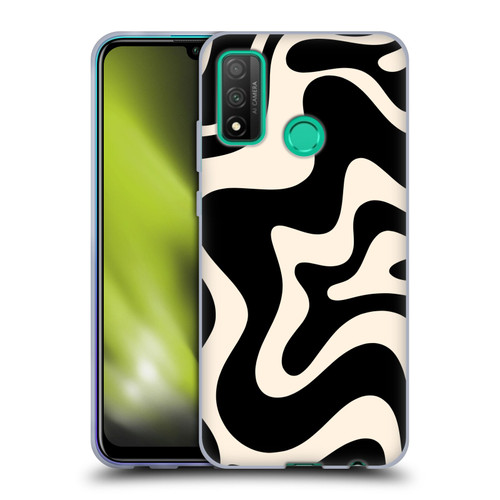 Kierkegaard Design Studio Retro Abstract Patterns Black Almond Cream Swirl Soft Gel Case for Huawei P Smart (2020)