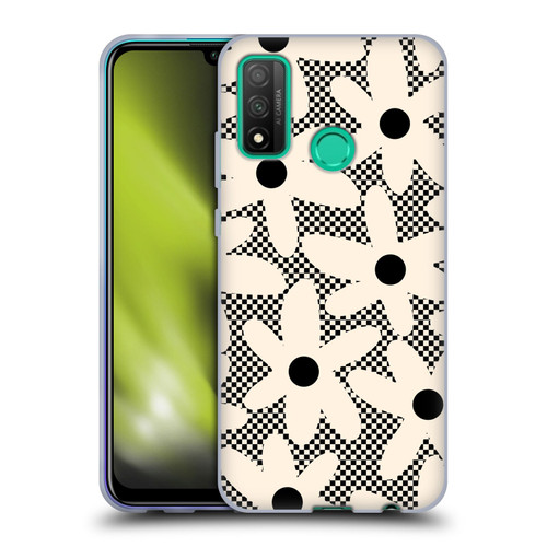 Kierkegaard Design Studio Retro Abstract Patterns Daisy Black Cream Dots Check Soft Gel Case for Huawei P Smart (2020)