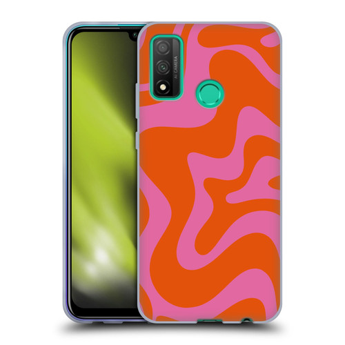 Kierkegaard Design Studio Retro Abstract Patterns Hot Pink Orange Swirl Soft Gel Case for Huawei P Smart (2020)