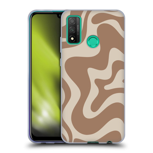 Kierkegaard Design Studio Retro Abstract Patterns Milk Brown Beige Swirl Soft Gel Case for Huawei P Smart (2020)