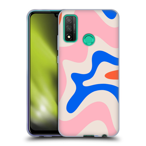Kierkegaard Design Studio Retro Abstract Patterns Pink Blue Orange Swirl Soft Gel Case for Huawei P Smart (2020)