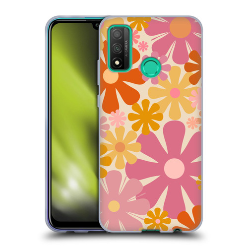 Kierkegaard Design Studio Retro Abstract Patterns Pink Orange Thulian Flowers Soft Gel Case for Huawei P Smart (2020)