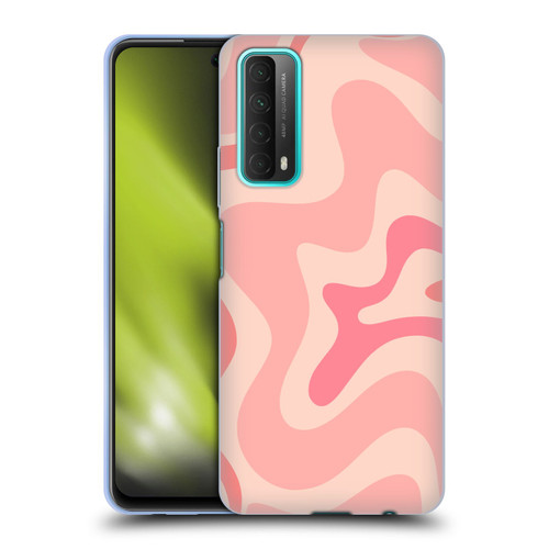 Kierkegaard Design Studio Retro Abstract Patterns Soft Pink Liquid Swirl Soft Gel Case for Huawei P Smart (2021)