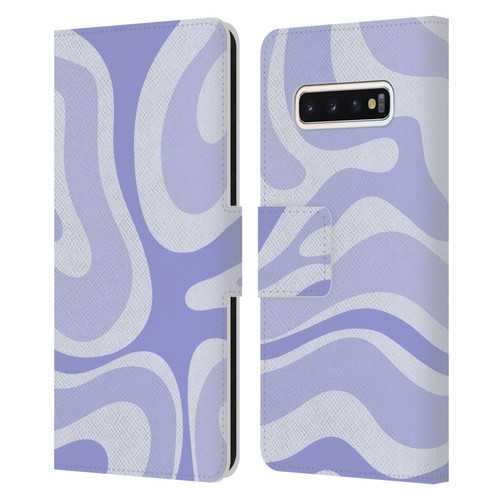 Kierkegaard Design Studio Art Modern Liquid Swirl Purple Leather Book Wallet Case Cover For Samsung Galaxy S10