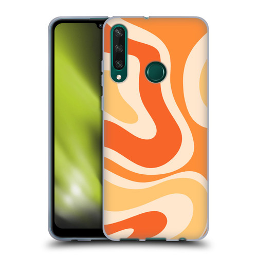 Kierkegaard Design Studio Retro Abstract Patterns Modern Orange Tangerine Swirl Soft Gel Case for Huawei Y6p