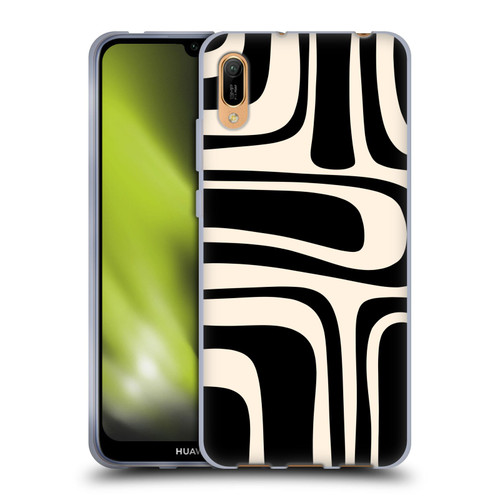 Kierkegaard Design Studio Retro Abstract Patterns Palm Springs Black Cream Soft Gel Case for Huawei Y6 Pro (2019)