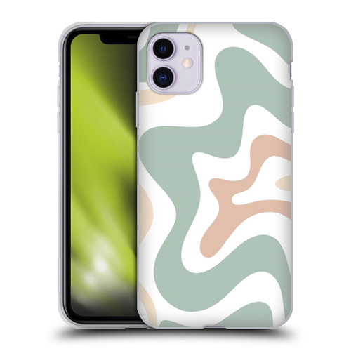 Kierkegaard Design Studio Retro Abstract Patterns Celadon Sage Swirl Soft Gel Case for Apple iPhone 11