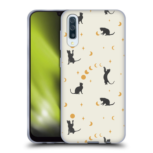Episodic Drawing Pattern Cat And Moon Soft Gel Case for Samsung Galaxy A50/A30s (2019)