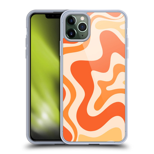 Kierkegaard Design Studio Retro Abstract Patterns Tangerine Orange Tone Soft Gel Case for Apple iPhone 11 Pro Max