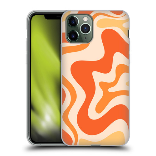 Kierkegaard Design Studio Retro Abstract Patterns Tangerine Orange Tone Soft Gel Case for Apple iPhone 11 Pro