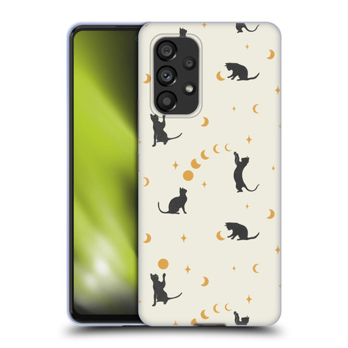 Episodic Drawing Pattern Cat And Moon Soft Gel Case for Samsung Galaxy A53 5G (2022)