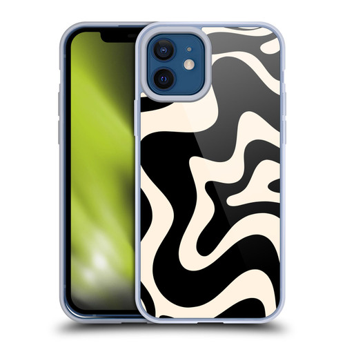 Kierkegaard Design Studio Retro Abstract Patterns Black Almond Cream Swirl Soft Gel Case for Apple iPhone 12 / iPhone 12 Pro