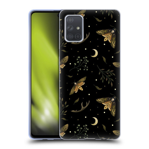 Episodic Drawing Pattern Death Head Moth Soft Gel Case for Samsung Galaxy A71 (2019)