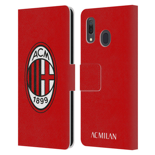 AC Milan Crest Full Colour Red Leather Book Wallet Case Cover For Samsung Galaxy A33 5G (2022)