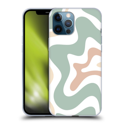 Kierkegaard Design Studio Retro Abstract Patterns Celadon Sage Swirl Soft Gel Case for Apple iPhone 12 Pro Max