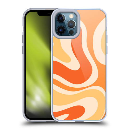 Kierkegaard Design Studio Retro Abstract Patterns Modern Orange Tangerine Swirl Soft Gel Case for Apple iPhone 12 Pro Max