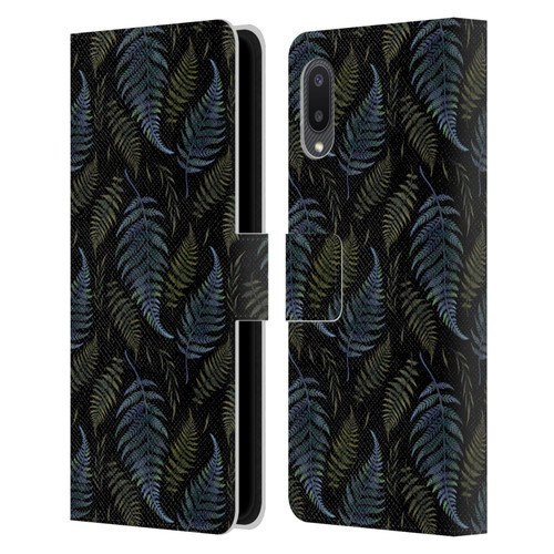 Episodic Drawing Pattern Leaves Leather Book Wallet Case Cover For Samsung Galaxy A02/M02 (2021)