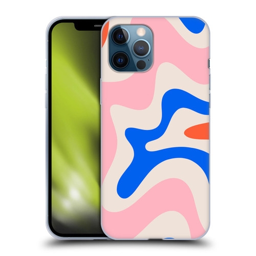 Kierkegaard Design Studio Retro Abstract Patterns Pink Blue Orange Swirl Soft Gel Case for Apple iPhone 12 Pro Max