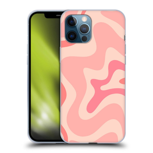 Kierkegaard Design Studio Retro Abstract Patterns Soft Pink Liquid Swirl Soft Gel Case for Apple iPhone 12 Pro Max