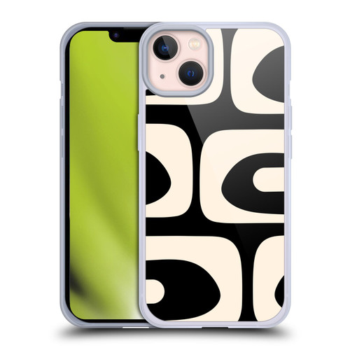 Kierkegaard Design Studio Retro Abstract Patterns Modern Piquet Black Cream Soft Gel Case for Apple iPhone 13