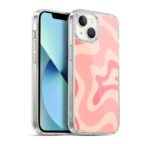 Kierkegaard Design Studio Retro Abstract Patterns Soft Pink Liquid Swirl Soft Gel Case for Apple iPhone 13