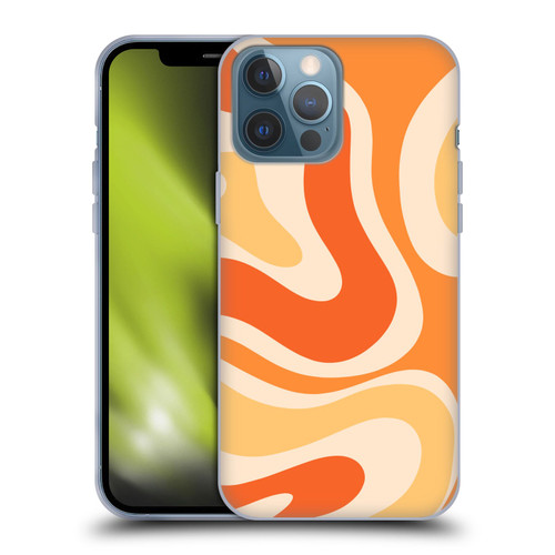 Kierkegaard Design Studio Retro Abstract Patterns Modern Orange Tangerine Swirl Soft Gel Case for Apple iPhone 13 Pro Max