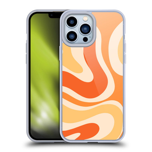 Kierkegaard Design Studio Retro Abstract Patterns Modern Orange Tangerine Swirl Soft Gel Case for Apple iPhone 13 Pro Max