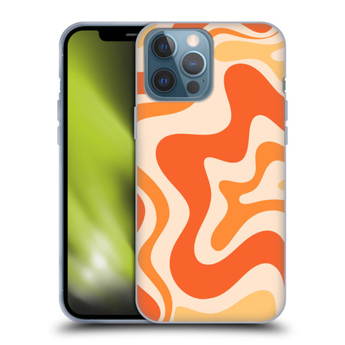 Kierkegaard Design Studio Retro Abstract Patterns Tangerine Orange Tone Soft Gel Case for Apple iPhone 13 Pro Max