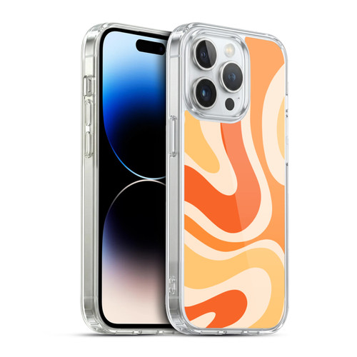 Kierkegaard Design Studio Retro Abstract Patterns Modern Orange Tangerine Swirl Soft Gel Case for Apple iPhone 13 Pro & MagSafe