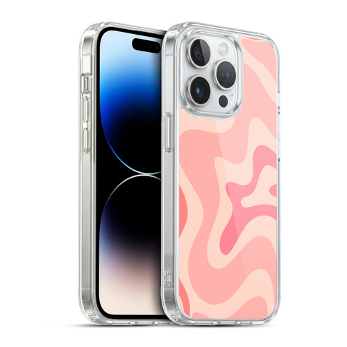 Kierkegaard Design Studio Retro Abstract Patterns Soft Pink Liquid Swirl Soft Gel Case for Apple iPhone 13 Pro & MagSafe