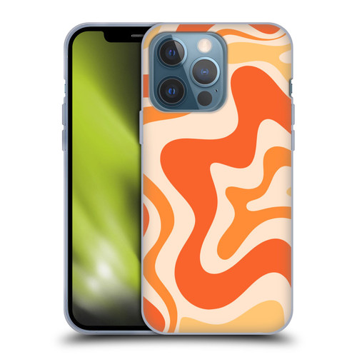 Kierkegaard Design Studio Retro Abstract Patterns Tangerine Orange Tone Soft Gel Case for Apple iPhone 13 Pro