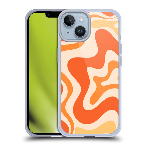 Kierkegaard Design Studio Retro Abstract Patterns Tangerine Orange Tone Soft Gel Case for Apple iPhone 14