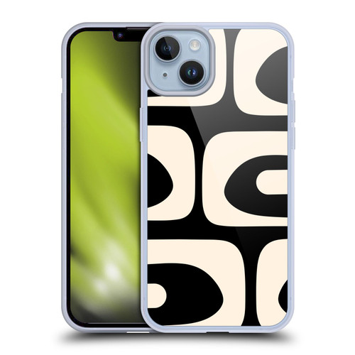 Kierkegaard Design Studio Retro Abstract Patterns Modern Piquet Black Cream Soft Gel Case for Apple iPhone 14 Plus